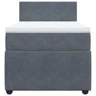 Боксспринг легло с матрак, тъмносив, 90x190 см, кадифе