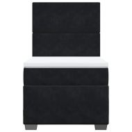 Боксспринг легло с матрак, черно, 80x200 см, кадифе