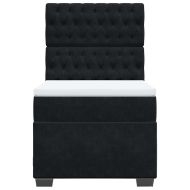 Боксспринг легло с матрак, черно, 80x200 см, кадифе