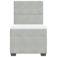 Боксспринг легло с матрак, светлосиво, 100x200 см, кадифе