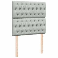 Боксспринг легло с матрак, светлосиво, 90x200 см, кадифе