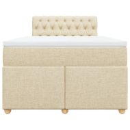 Боксспринг легло с матрак, кремаво, 120x190 см, плат