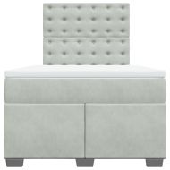 Боксспринг легло с матрак, светлосиво, 120x200 см, кадифе