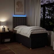 Боксспринг легло с матрак, тъмнокафяво, 80x200 см, плат