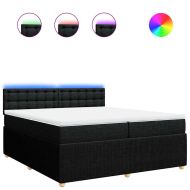 Боксспринг легло с матрак, черно, 200x200 см, плат