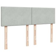 Боксспринг легло с матрак, светлосиво, 140x200 см, кадифе