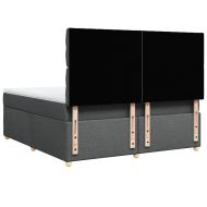 Боксспринг легло с матрак, тъмносиво, 180x200 см, плат