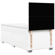 Боксспринг легло с матрак, бяло, 90x200 см, изкуствена кожа