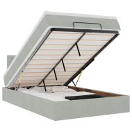 Османска легло с матрак и LED, светлосиво, 120x200 см, кадифе