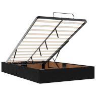 Османска легло с матрак и LED, черно, 120x200 см, кадифе