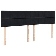 Османска легло с матраци и LED, черно, 200x200 см, кадифе