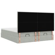 Османска легло с матраци и LED, светлосиво, 180x200 см, кадифе