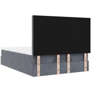 Османска легло с матраци и LED, тъмносиво, 140x200 см, кадифе