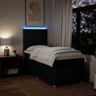 Боксспринг легло с матрак, черно, 80x200 см, плат