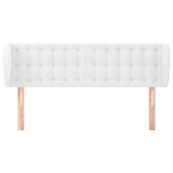 Горна табла с уши, Бяла, 147x23x78/88 см, изкуствена кожа