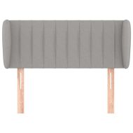 Горна табла за легло с уши, светлосива,93x23x78/88 см, плат