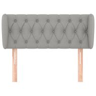 Горна табла за легло с уши, светлосива,93x23x78/88 см, плат