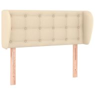 Горна табла за легло с уши, кремава, 103x23x78/88 см, плат