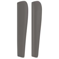 Горна табла с уши, сива, 93x23x118/128 см, кадифе