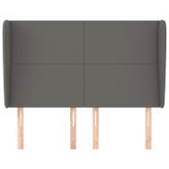 Горна табла с уши, сива, 147x23x118/128 см, изкуствена кожа