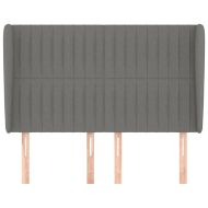 Горна табла за легло с уши, тъмносива,147x 23x118/128 см, плат