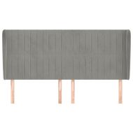 Горна табла за легло с уши, светлосива,163x23x118/128 см кадифе