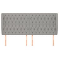 Горна табла за легло с уши, светлосива, 183x23x118/128 см, плат