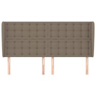 Горна табла за легло с уши, таупе, 203x23x118/128 см, плат