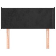 Горна табла за легло, черна, 93x16x78/88 см, кадифе