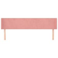 Горна табла за легло, розова, 163x16x78/88 см, кадифе