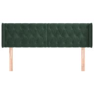 Горна табла за легло, тъмнозелена, 147x16x78/88 см, кадифе