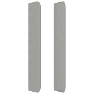 Горна табла за легло с уши, светлосива, 183x16x118/128 см, плат