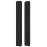 Горна табла с уши, черна, 93x16x118/128 см, изкуствена кожа