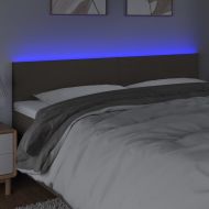 LED горна табла за легло, таупе, 200x5x78/88 см, плат