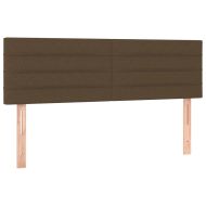 LED горна табла за легло, тъмнокафява, 144x5x78/88 см, плат