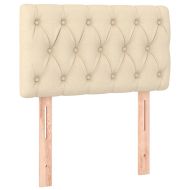 LED горна табла за легло, кремава, 80x7x78/88 см, плат