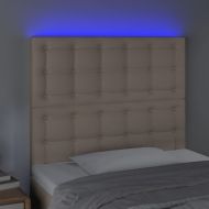 LED горна табла за легло, капучино, 90x5x118/128 см