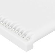 LED горна табла за легло, бяла, 203x16x78/88см, изкуствена кожа