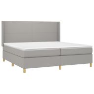 Боксспринг легло с матрак, светлосиво, 200x200 см, плат