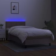 Боксспринг легло с матрак и LED, таупе, 90x200 см, плат