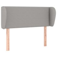 Горна табла за легло с уши, светлосива, 103x23x78/88 см, плат