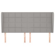 Горна табла за легло с уши, светлосива, 203x23x118/128 см, плат