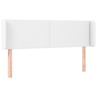 Горна табла за легло, Бяла, 147x16x78/88 см, изкуствена кожа
