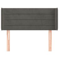 Горна табла за легло, тъмносива, 83x16x78/88 см, кадифе