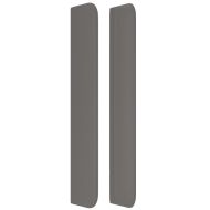 Горна табла с уши, сива, 147x16x118/128 см, изкуствена кожа