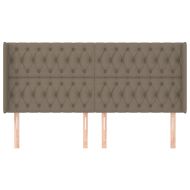 Горна табла за легло с уши, таупе, 183x16x118/128 см, плат