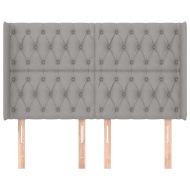 Горна табла за легло с уши, светлосива, 163x16x118/128 см, плат