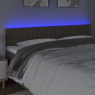 LED горна табла за легло, таупе, 200x5x78/88 см, плат
