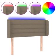 LED горна табла за легло, таупе, 83x16x78/88 см, плат