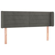 LED горна табла за легло, тъмносива, 147x16x78/88 см, кадифе